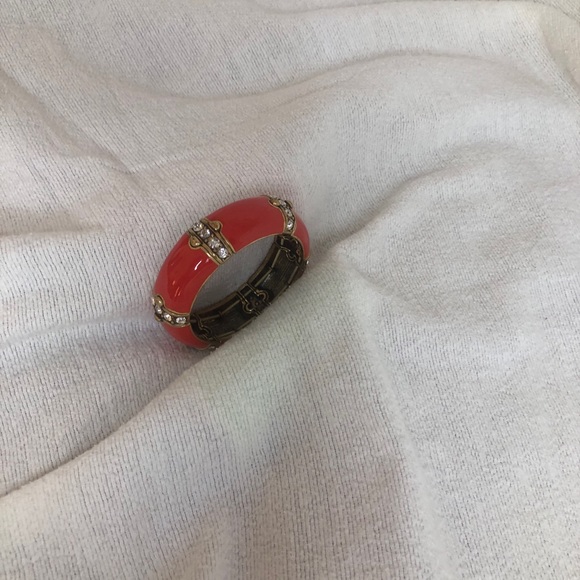 JCrew Cabochon Stretch Bracelet Vibrant Flame Color - Picture 1 of 4